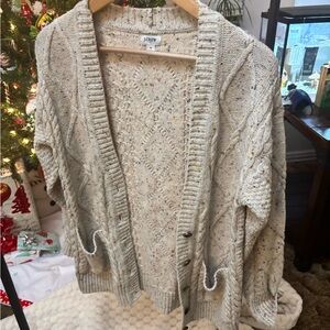 J. Crew Factory Women's Speckled Cream Cardigan